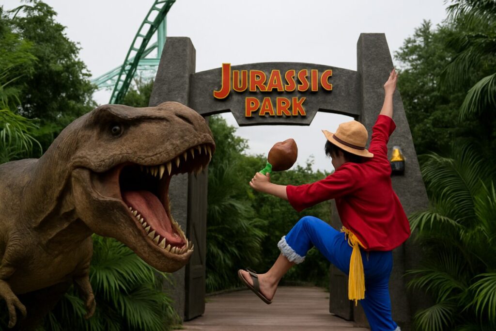 ‘One Piece’ e ‘Detective Conan’ ganham colaboração com ‘Jurassic Park’ e ‘De Volta para o Futuro’