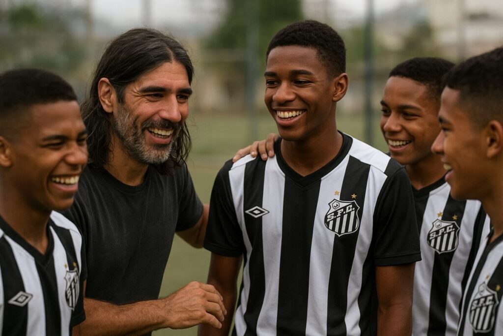Loco Abreu se rende ao talento dos Meninos da Vila: 'Melhor time do Brasil'