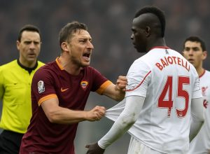 Totti perde a linha, agride, é expulso em final e põe a culpa no rival Balotelli