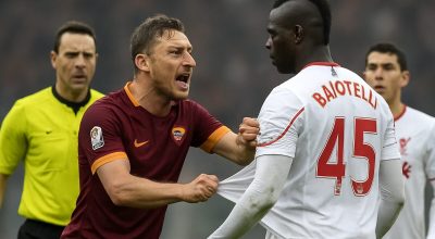 Totti perde a linha, agride, é expulso em final e põe a culpa no rival Balotelli